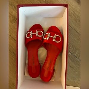 Salvatore Ferragamo red pumps